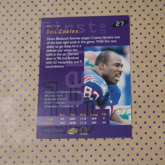 Ben Coates #27 Football Card - Picture 2 of 2